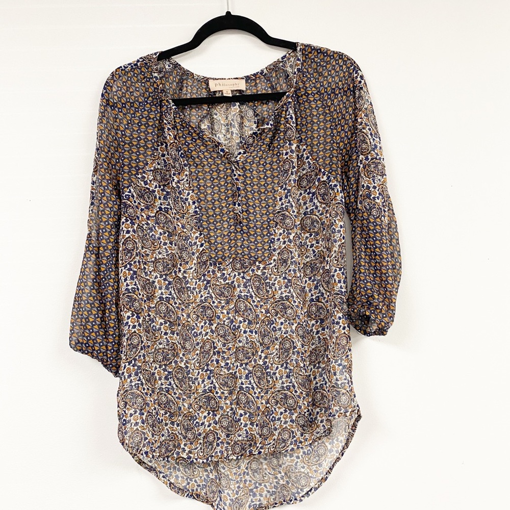 Philosophy Boho Paisley Top